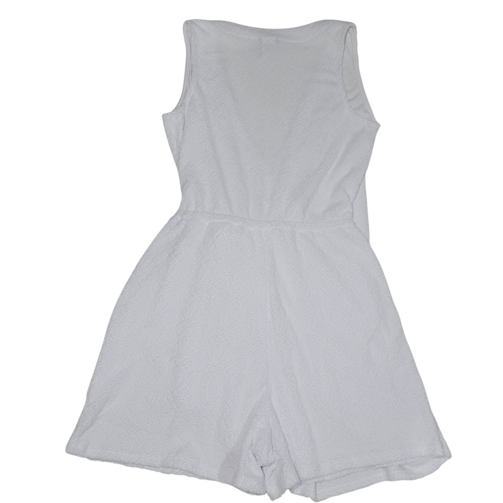 Tommy Bahama Wrap Textured Romper Women XS White‎ Terry Cloth Jacquard Cover Up - Picture 14 of 16
